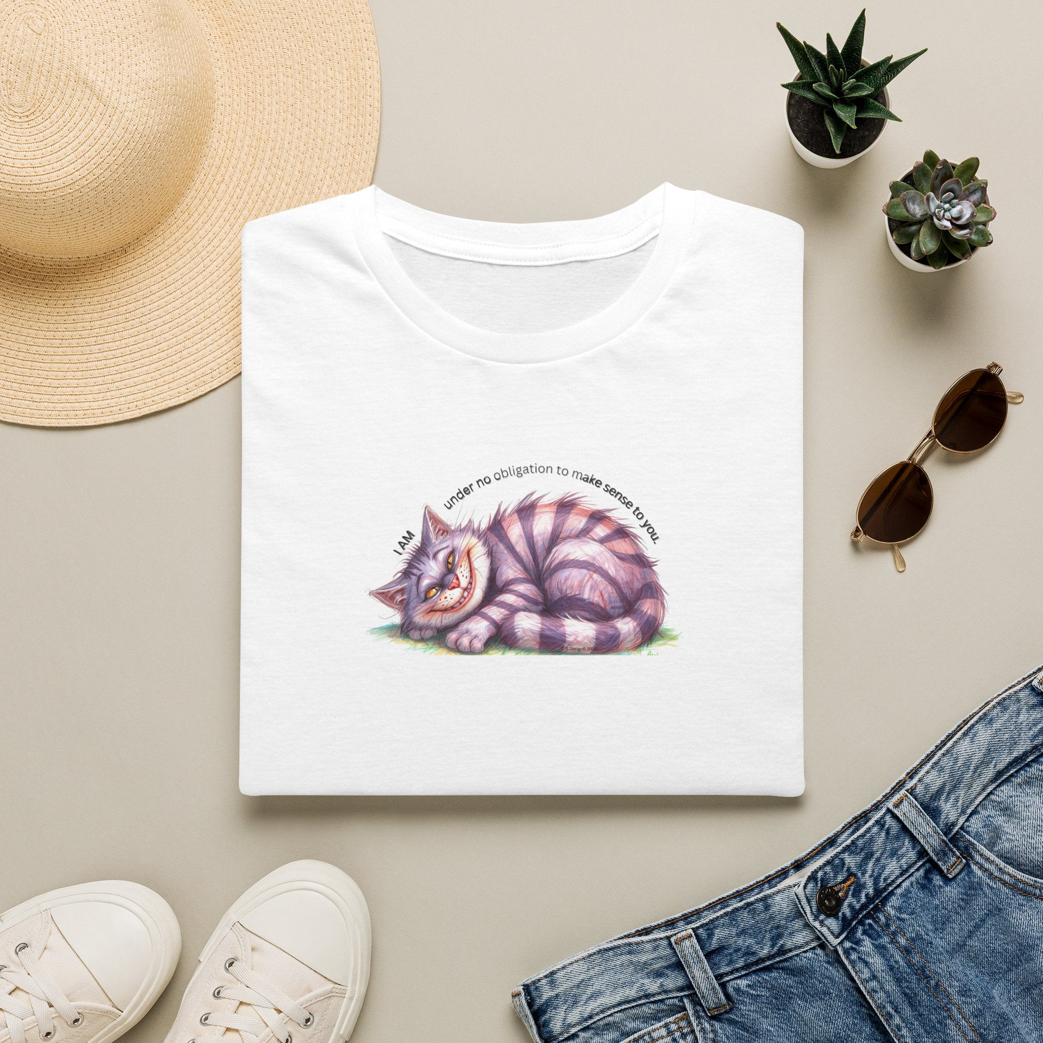 Cheshire Cat T-Shirt — Under no obligation Graphic Tee 2