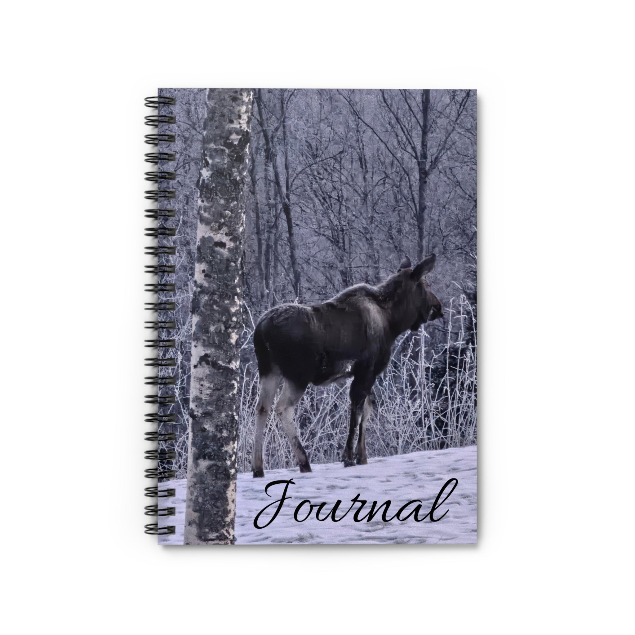 Moose in Winter Journal | Spiral Notebook, Ruled Lines