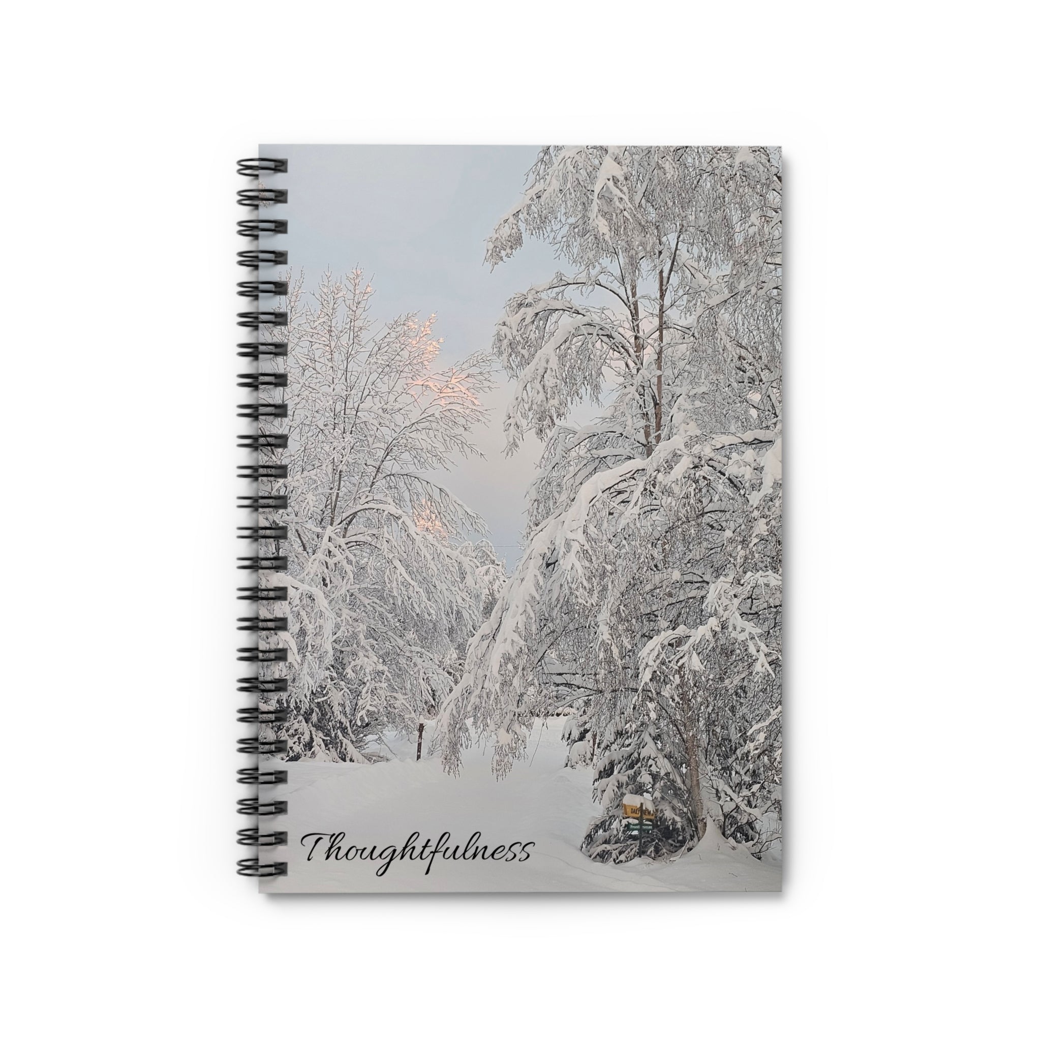 Winter Snowy Forest Thoughtfulness Spiral Notebook