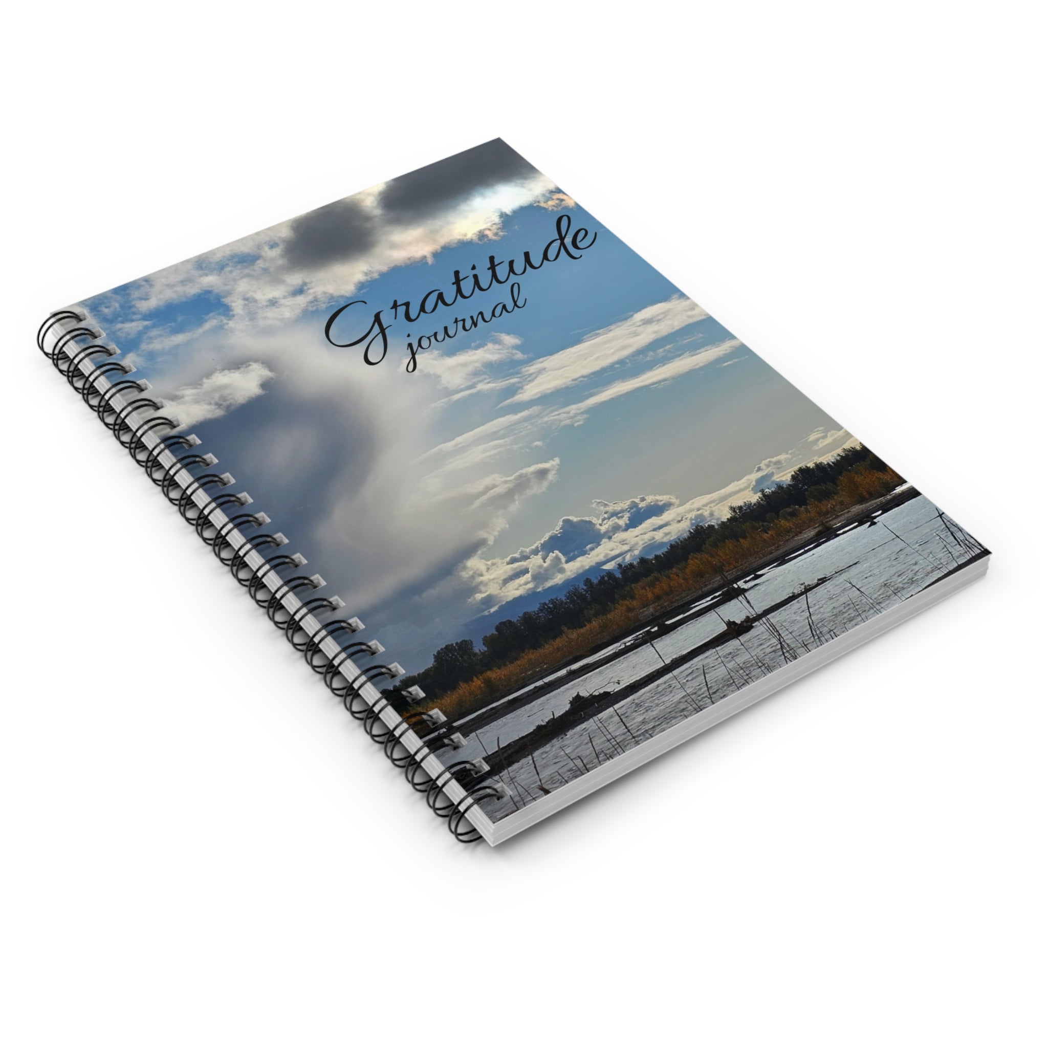 Gratitude Journal Spiral Notebook, Ruled Lined Journal | Sky Photo Cover