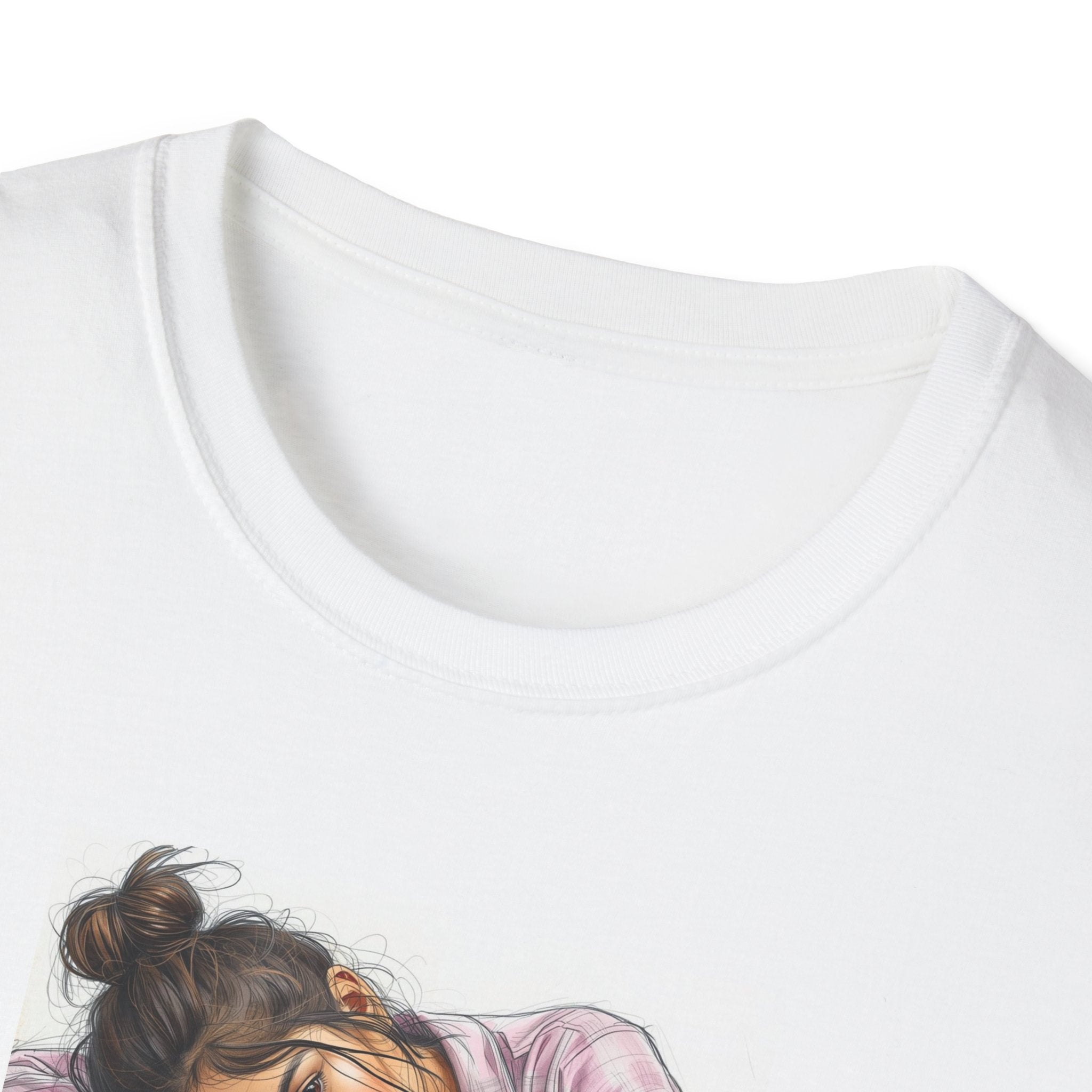 Sleepy Girl Illustration, Don't ask, just pour, T-Shirt | Coffee, Resting Head, Cute Artwork