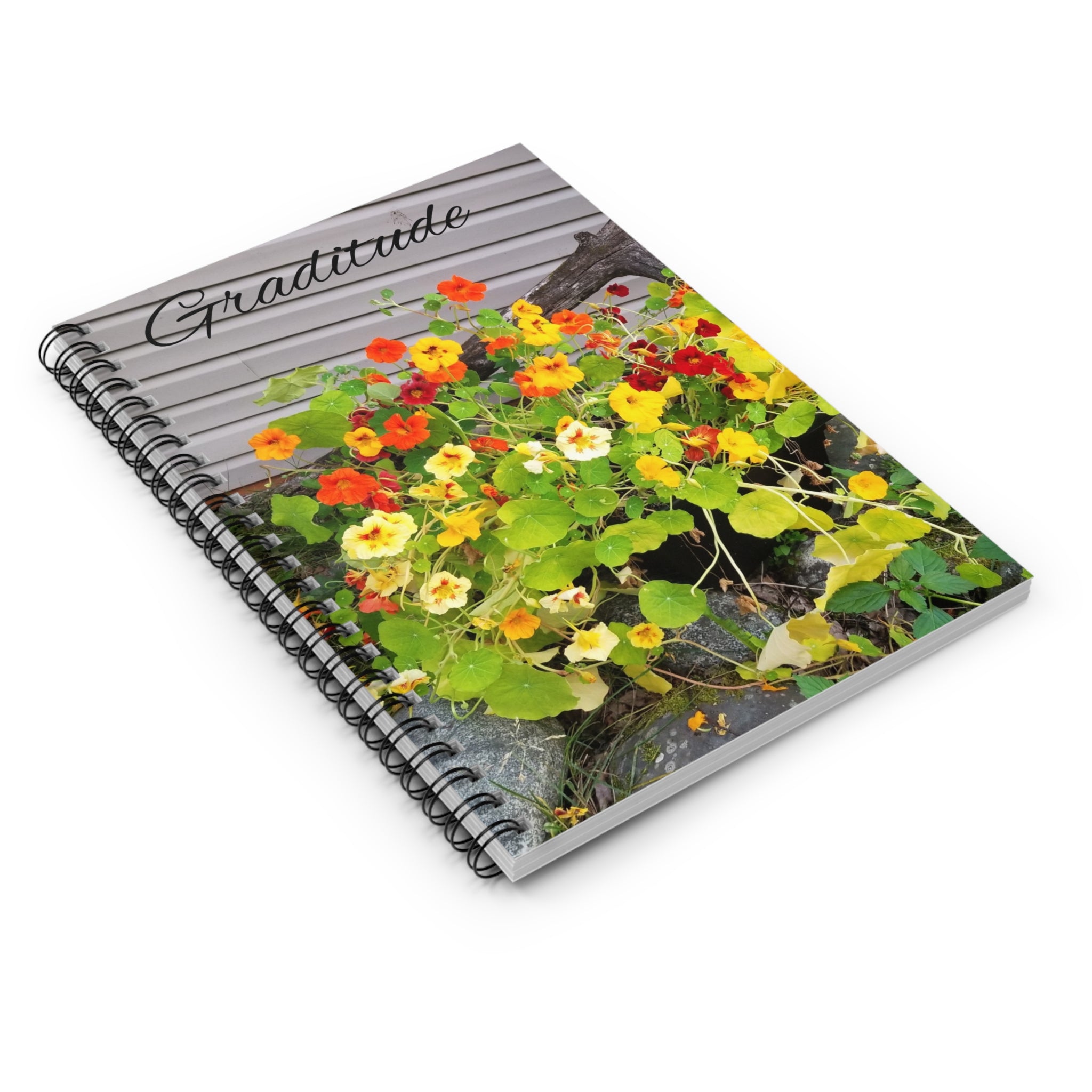 Nasturtium Flowers Gratitude Spiral Notebook | Ruled Journal