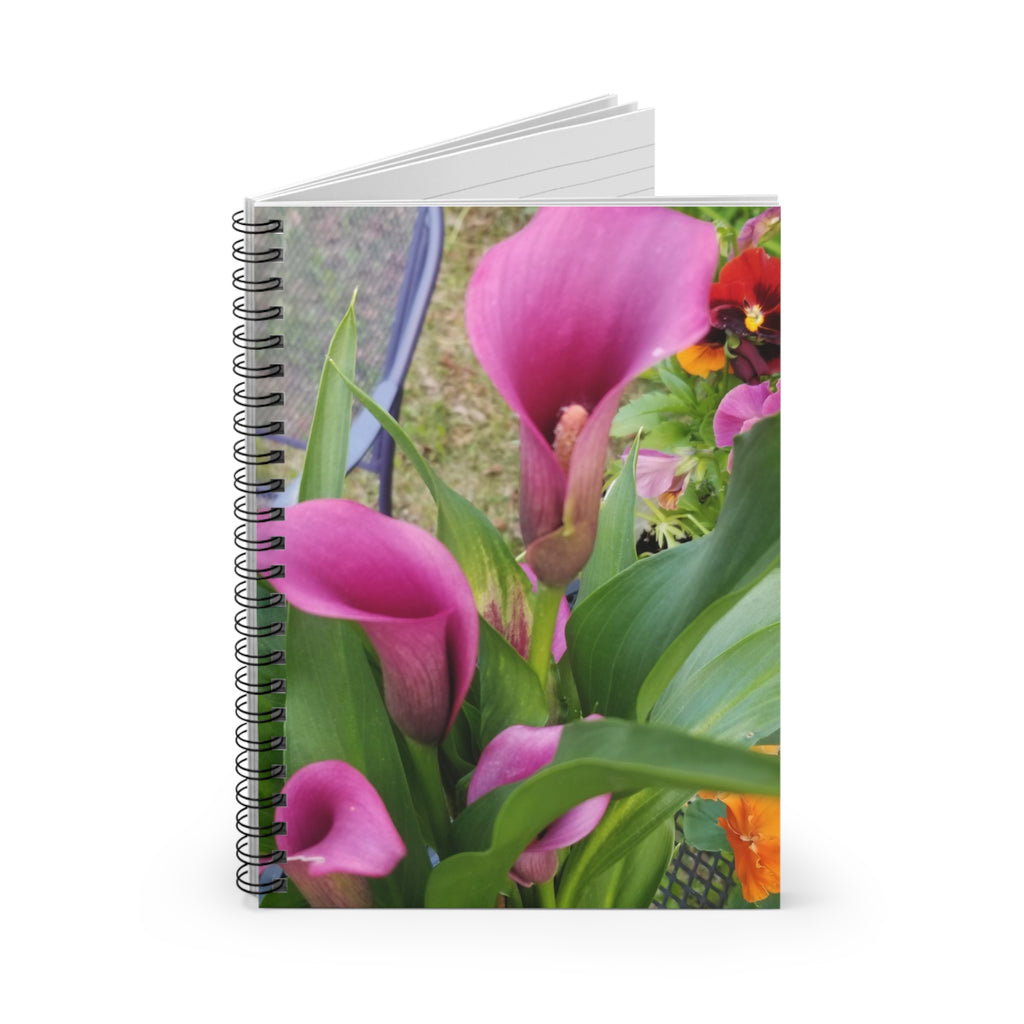 Pink Calla Lily Floral Spiral Notebook | Ruled Journal