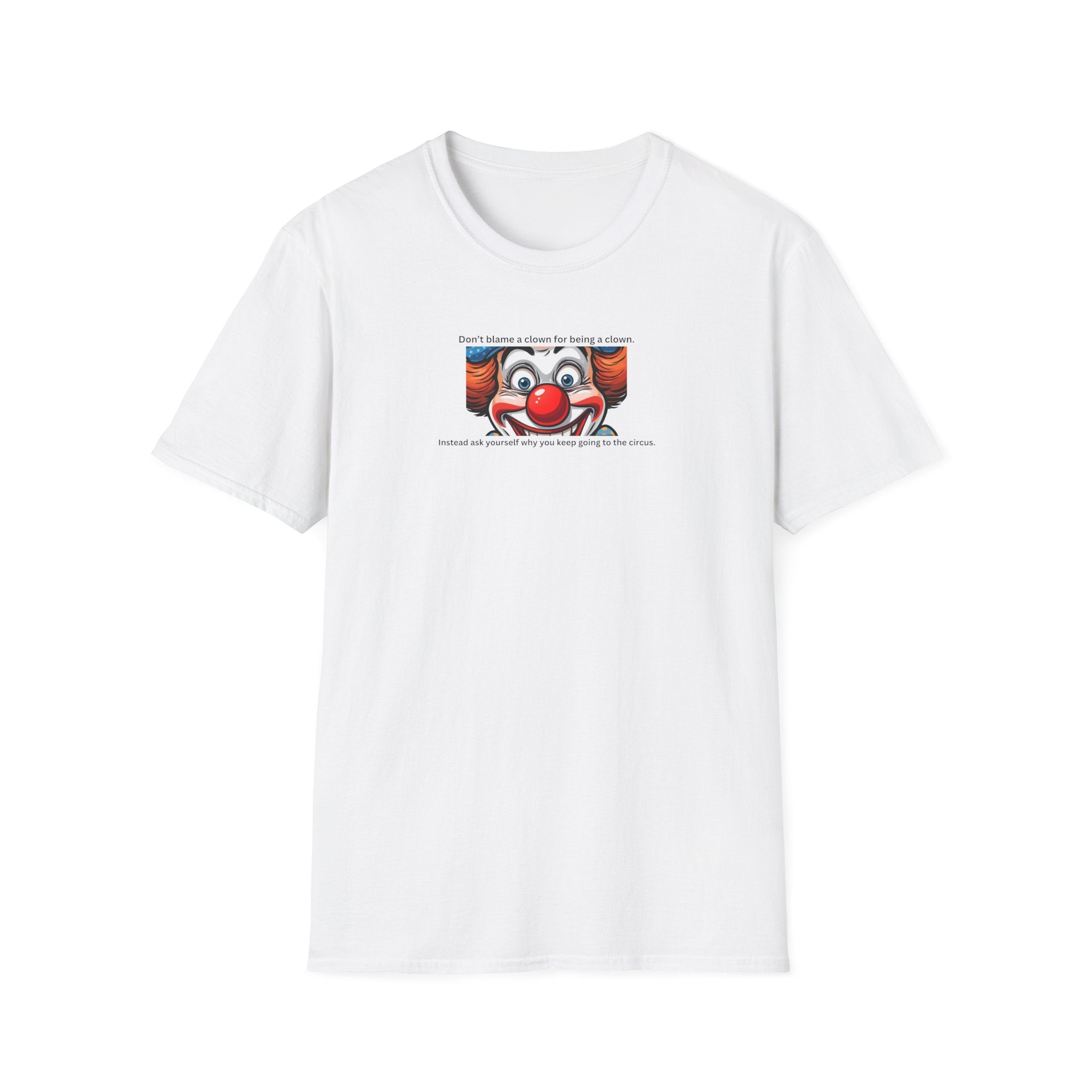 Clown Face Illustration T-Shirt | Retro Circus Graphic