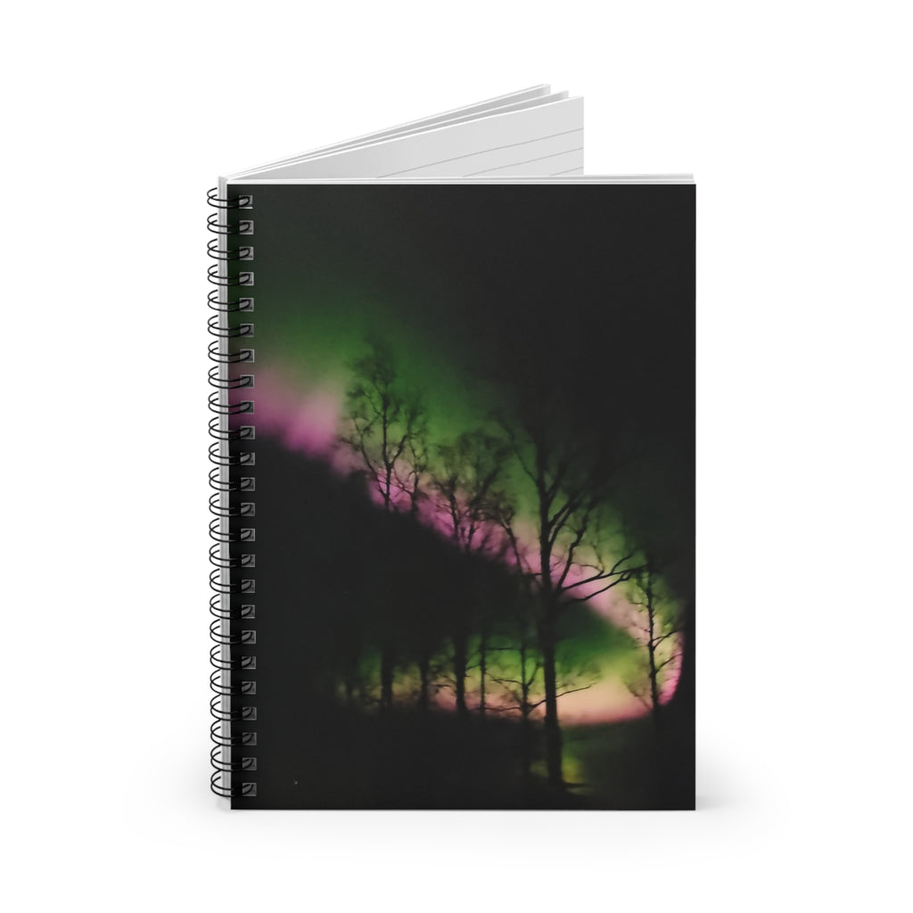 Aurora Night Spiral Notebook — Ruled Journal with Northern Lights Cover2