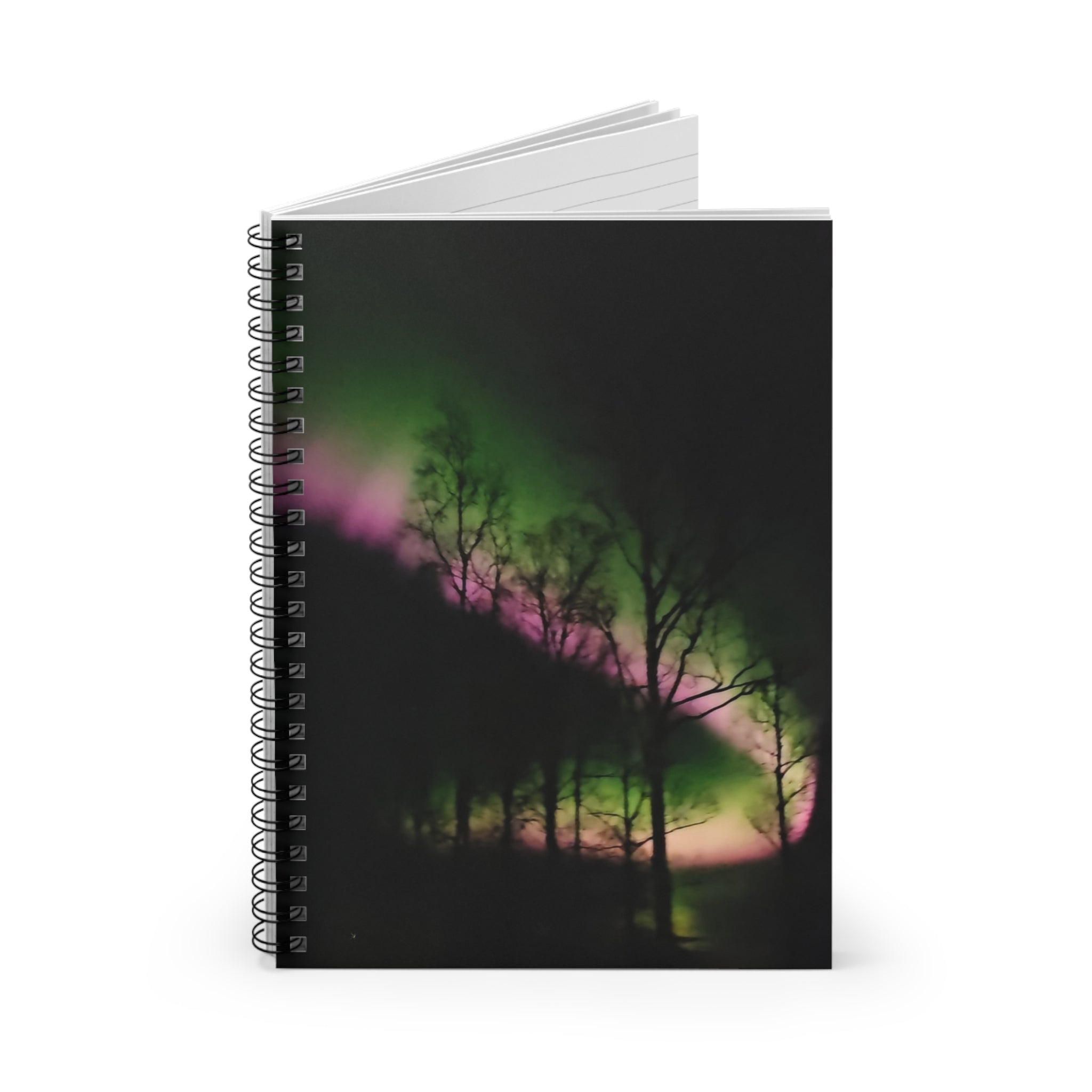 Aurora Night Spiral Notebook — Ruled Journal with Northern Lights Cover2