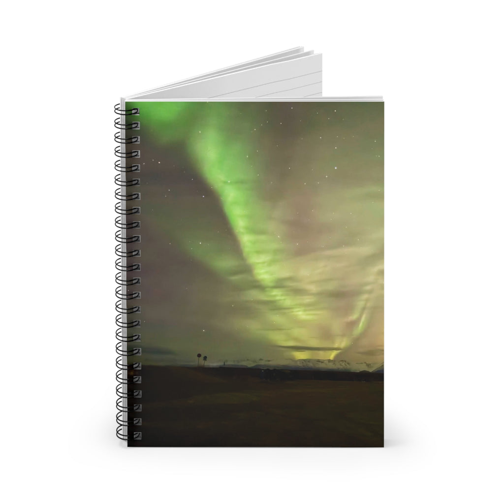 Aurora Night Spiral Notebook – Ruled Journal for Notes & Travel Logs