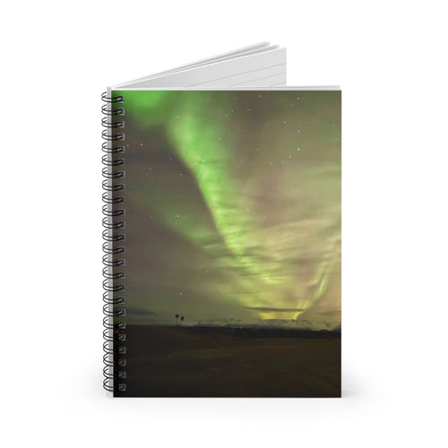 Aurora Night Spiral Notebook – Ruled Journal for Notes & Travel Logs