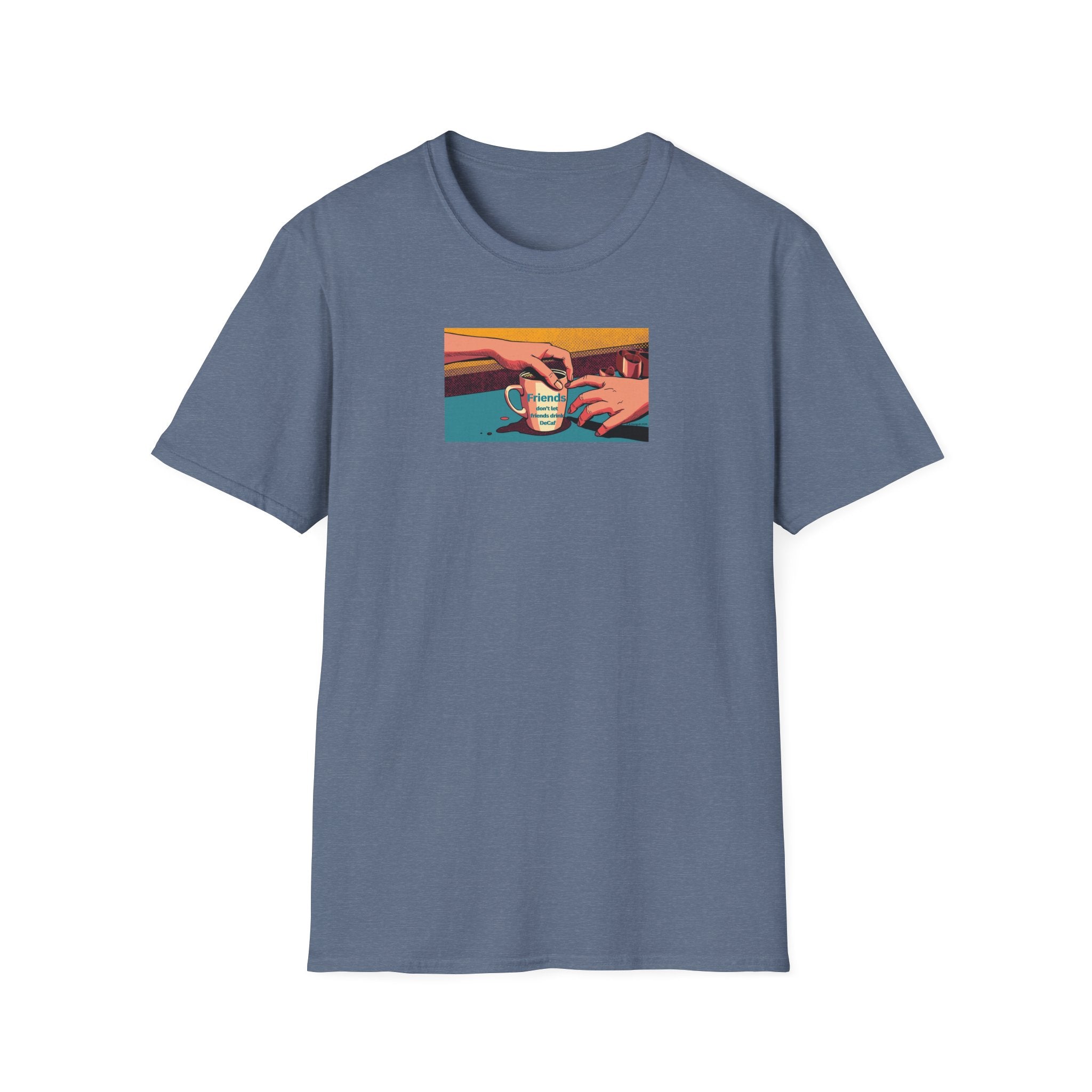 Friends don't let friends... T-Shirt | Retro Coffee Art, Warm Morning Illustration