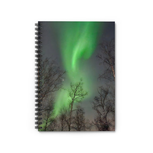 Aurora Night Spiral Notebook — Northern Lights Ruled Journal