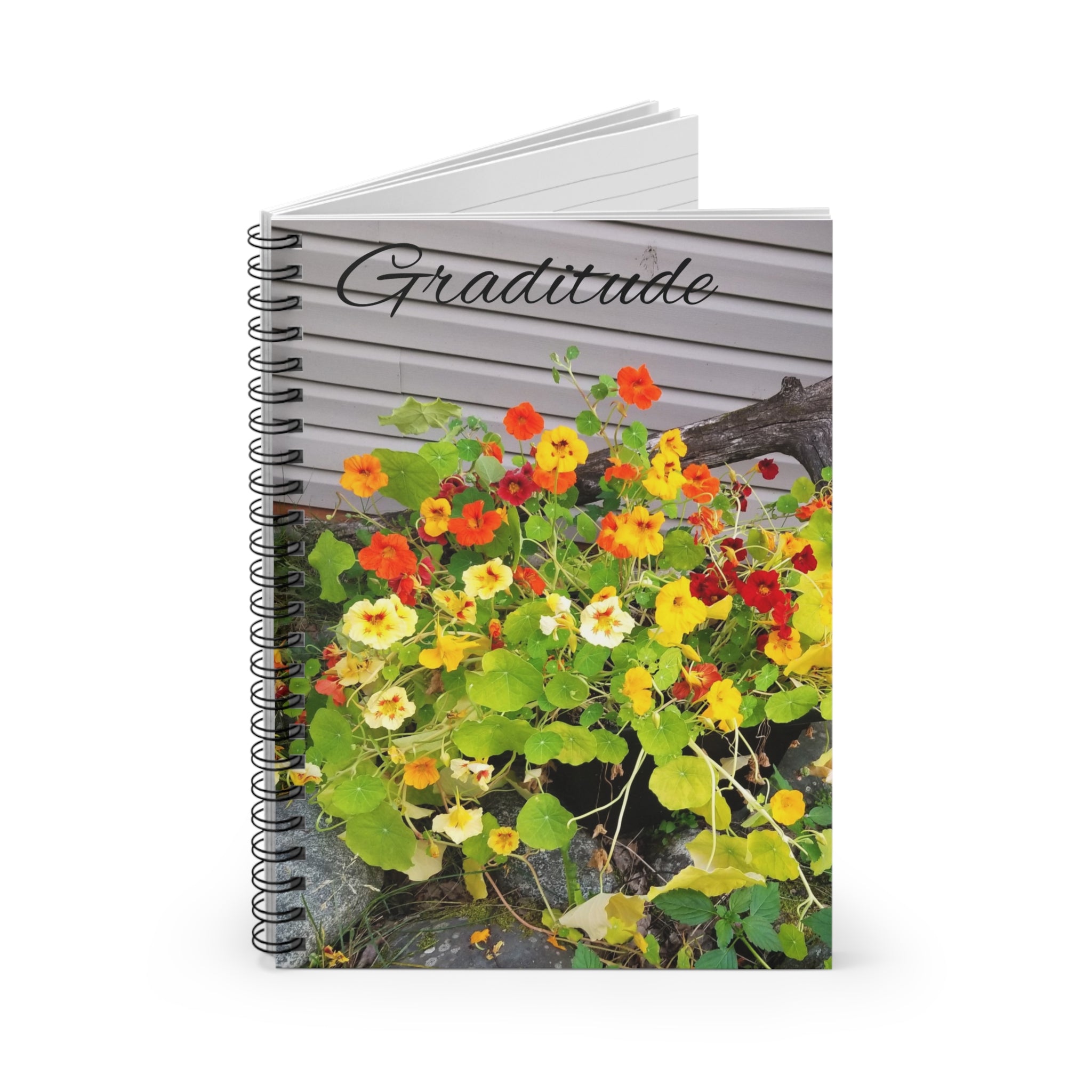 Nasturtium Flowers Gratitude Spiral Notebook | Ruled Journal