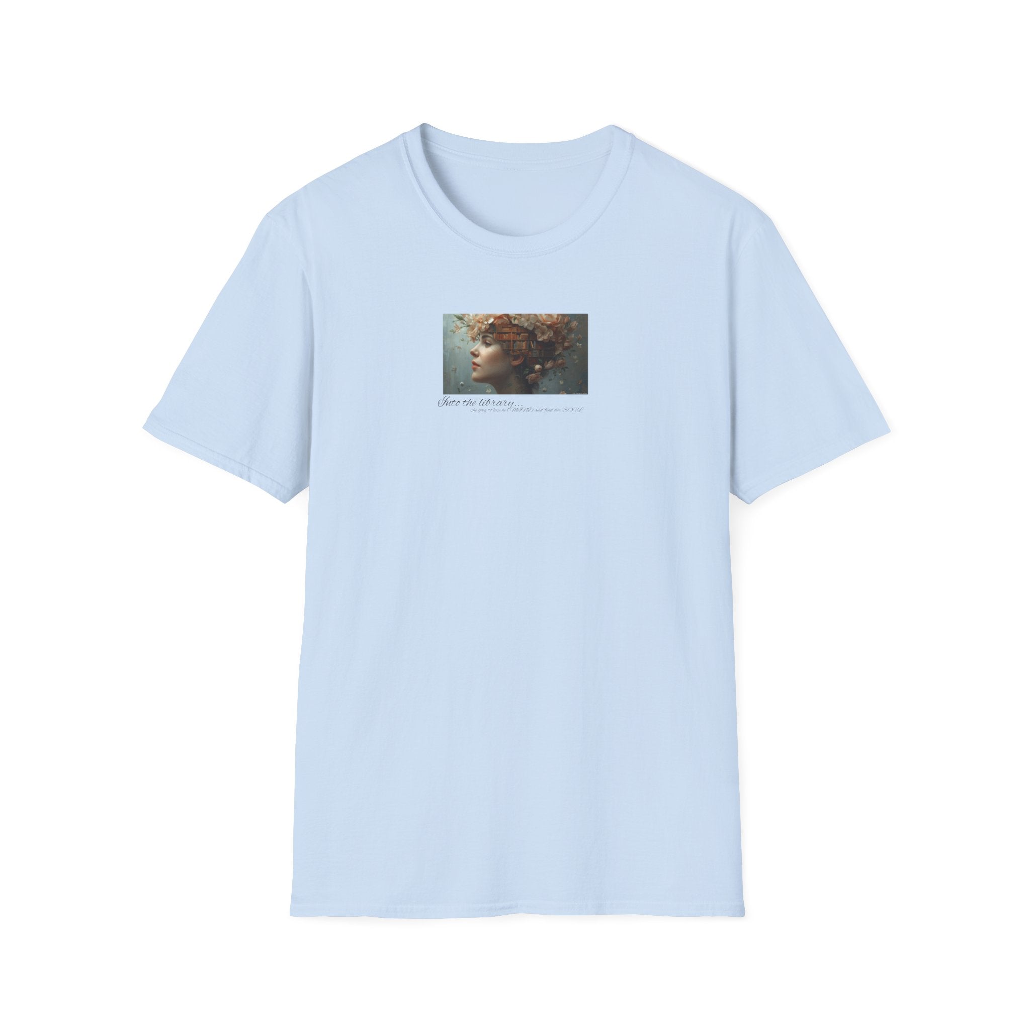 Floral into the library T-Shirt | Woman Face Art, Botanical Hair