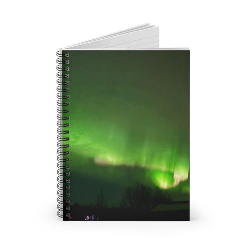 Aurora Night Spiral Notebook — Northern Lights Ruled Journal