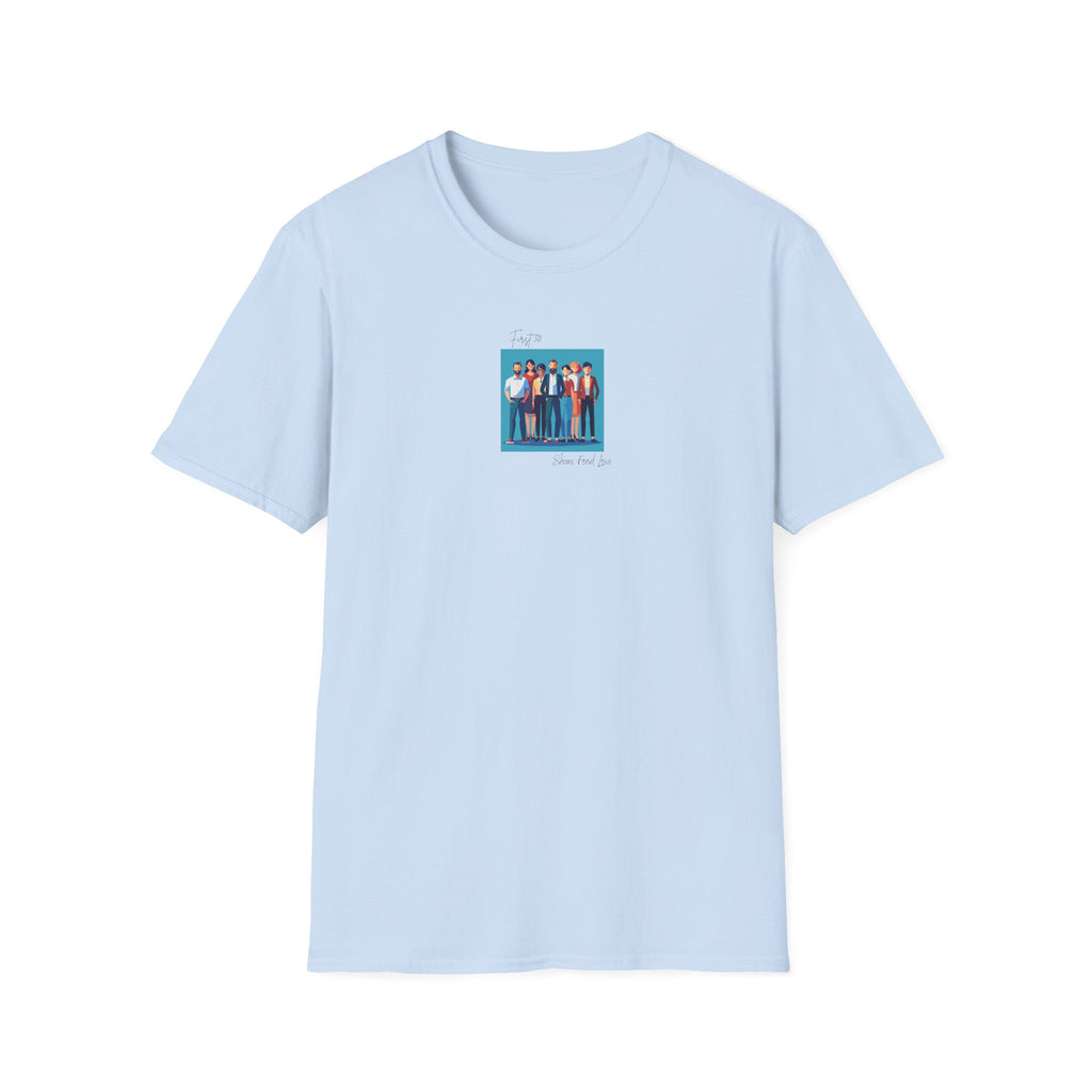 First 50 Photo Tee — Retro Group Portrait | "Share food Love" Graphic T-Shirt