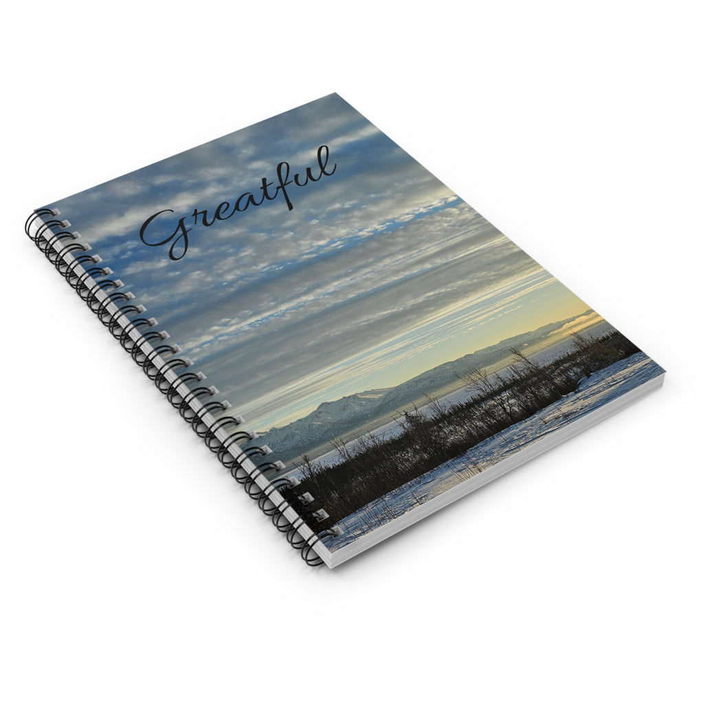 Grateful Mountain Sky Spiral Notebook | Ruled Journal