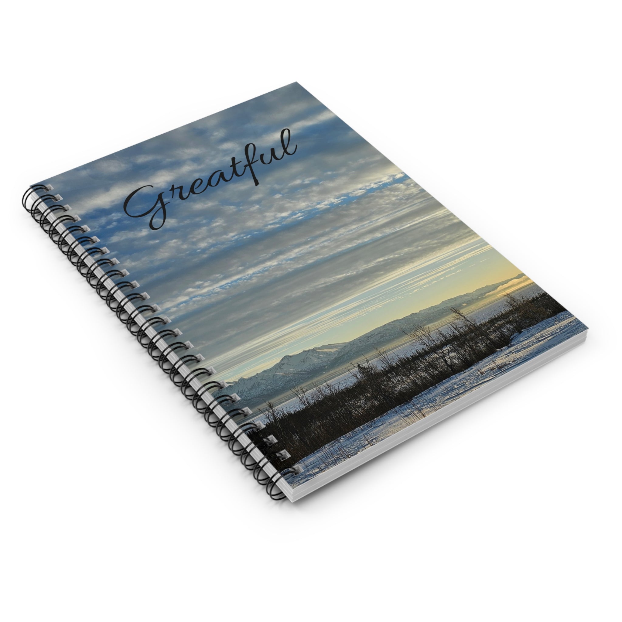 Grateful Mountain Sky Spiral Notebook | Ruled Journal