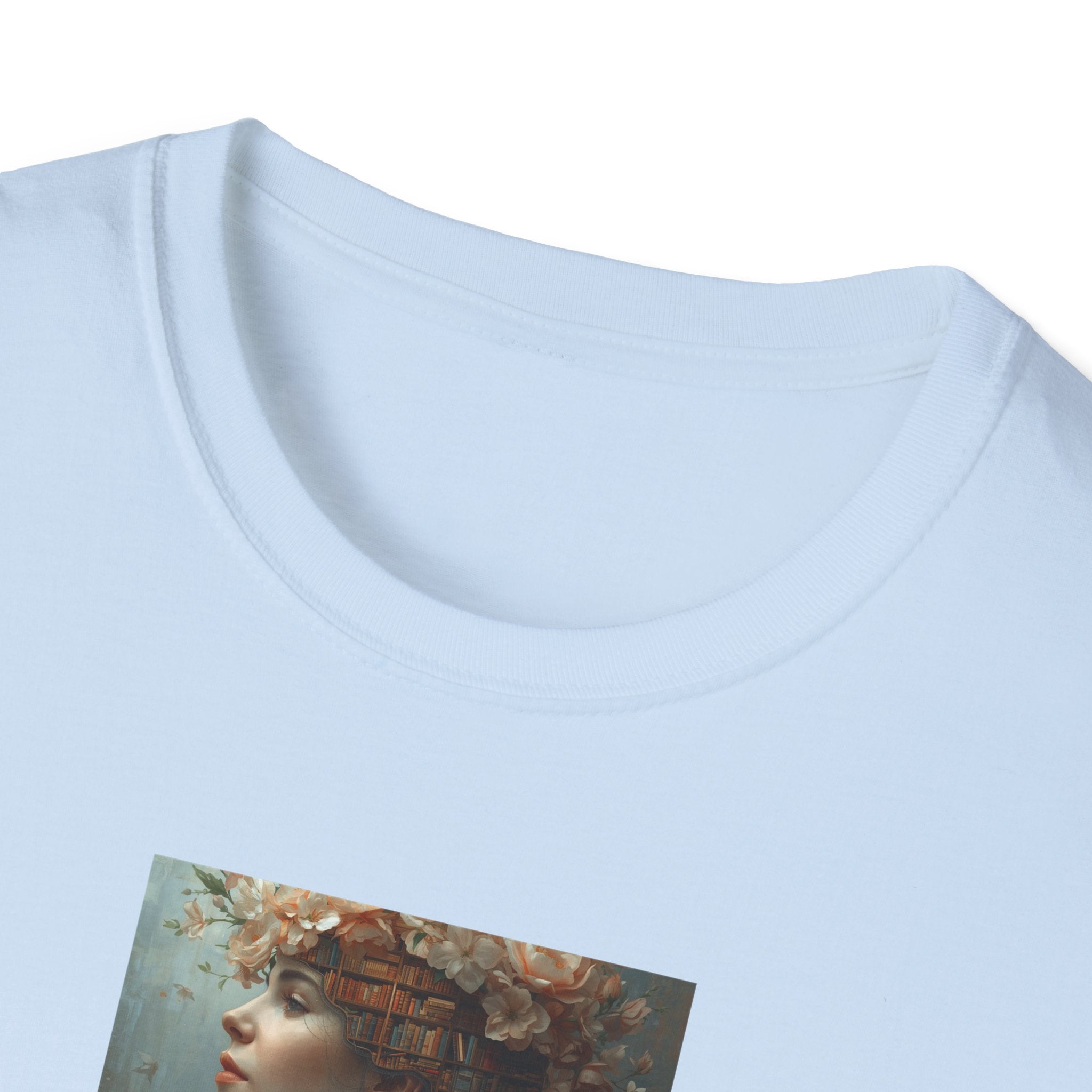 Floral into the library T-Shirt | Woman Face Art, Botanical Hair