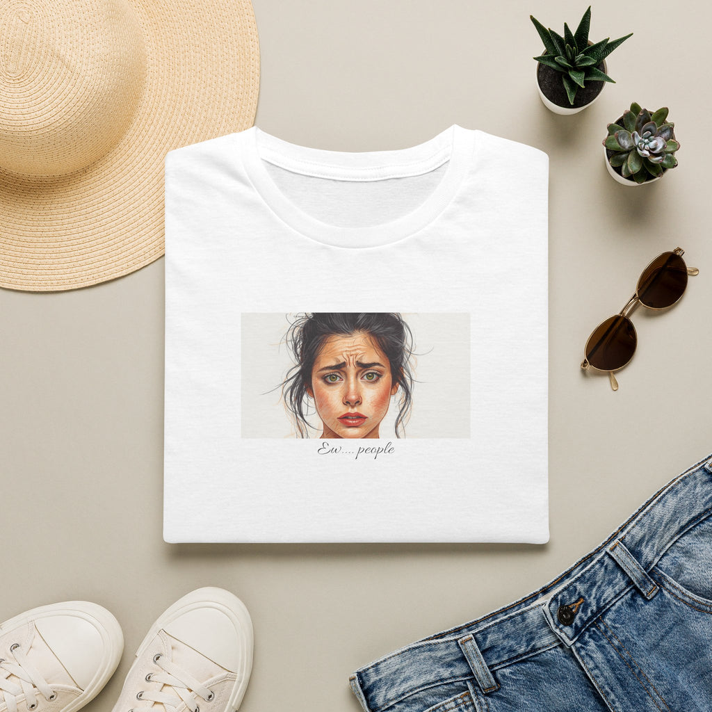 Ew... People T-Shirt | Watercolor Woman Face, Emotional Art Tee 2