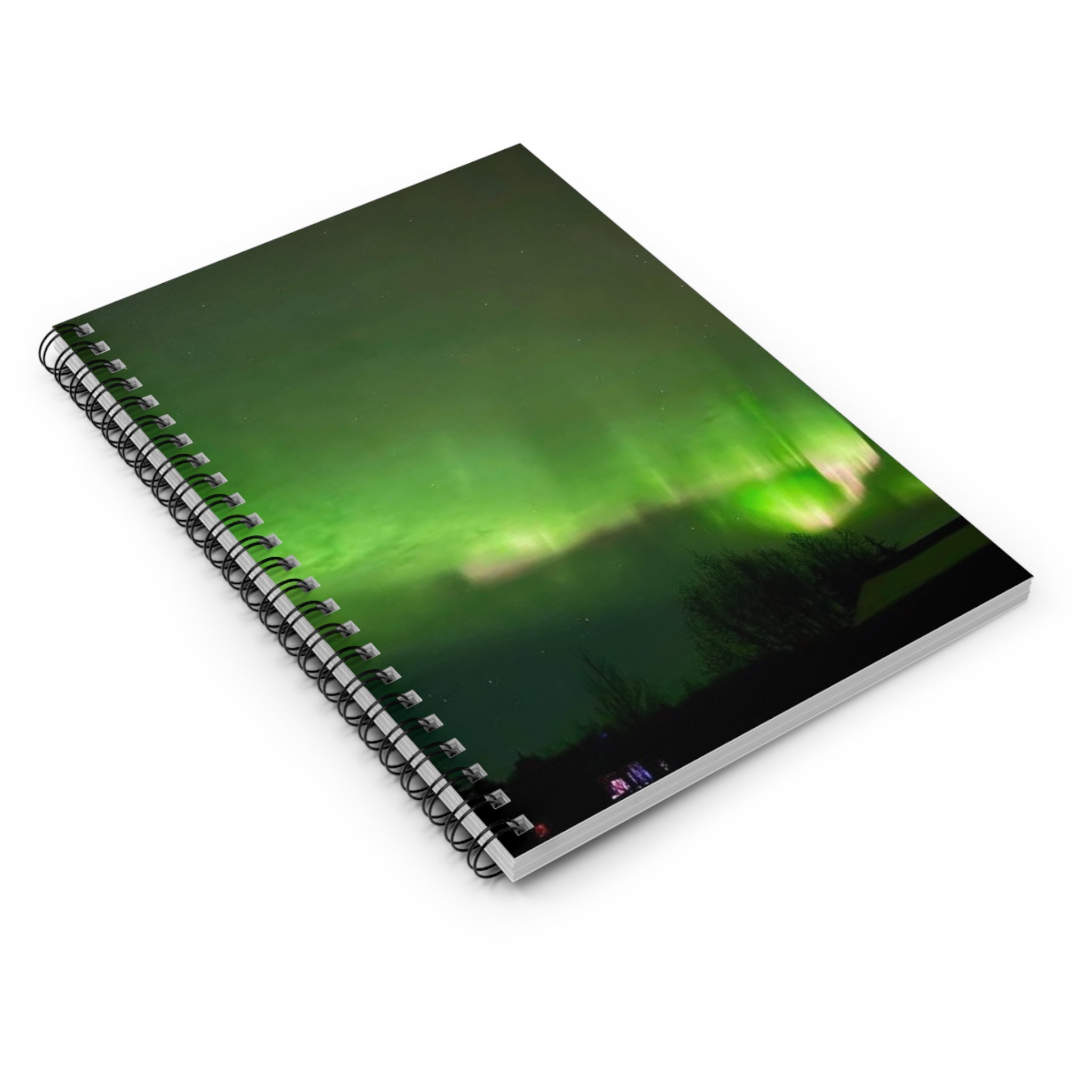 Aurora Night Spiral Notebook — Northern Lights Ruled Journal