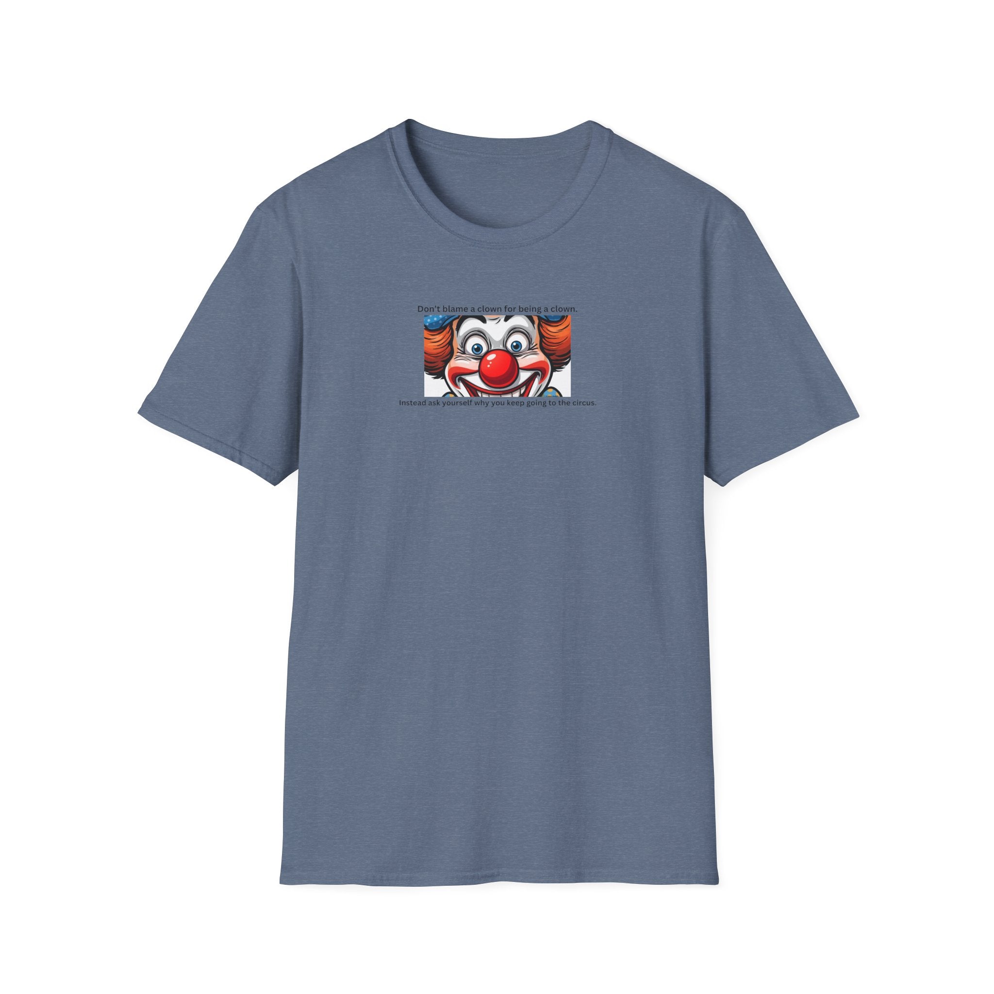 Clown Face Illustration T-Shirt | Retro Circus Graphic