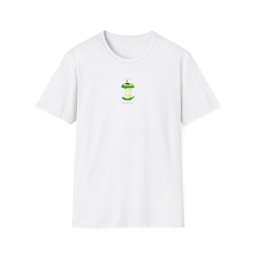 Apple Core Minimalist T‑Shirt — Cute Green Apple Core Graphic Tee