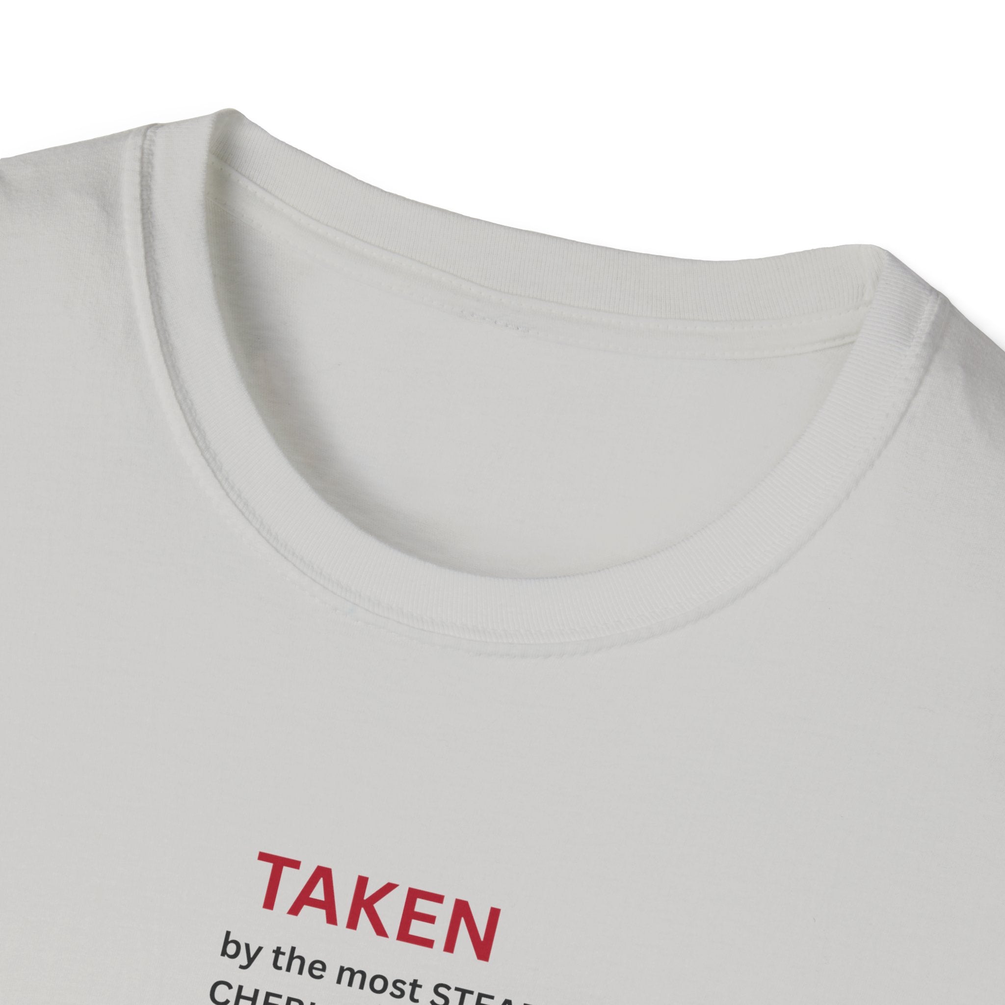 Taken: female version of her man's attributes, text T-Shirt | minimalist relationship quote tee