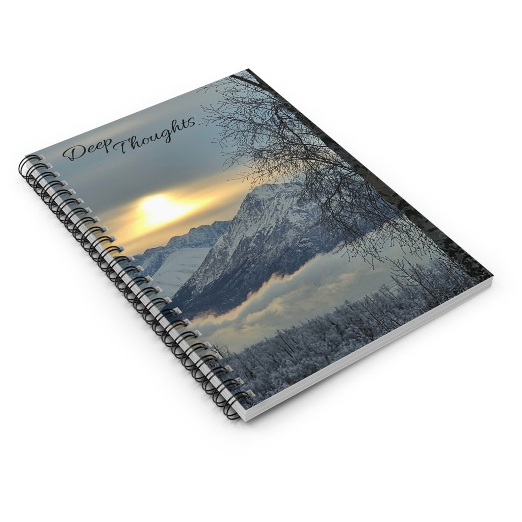 Deep Thoughts mountain sunrise notebook | Spiral Ruled Journal