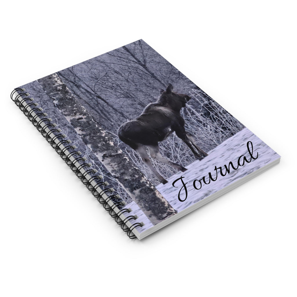 Moose in Winter Journal | Spiral Notebook, Ruled Lines