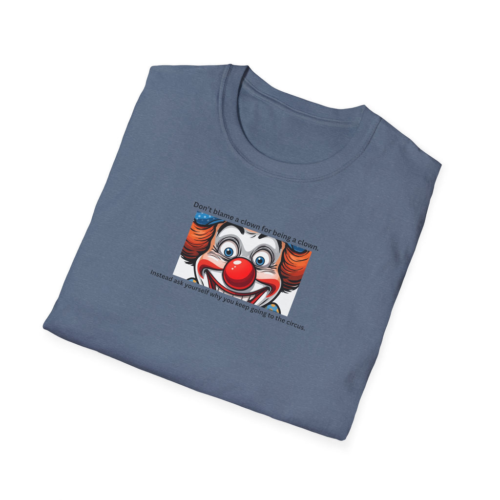 Clown Face Illustration T-Shirt | Retro Circus Graphic