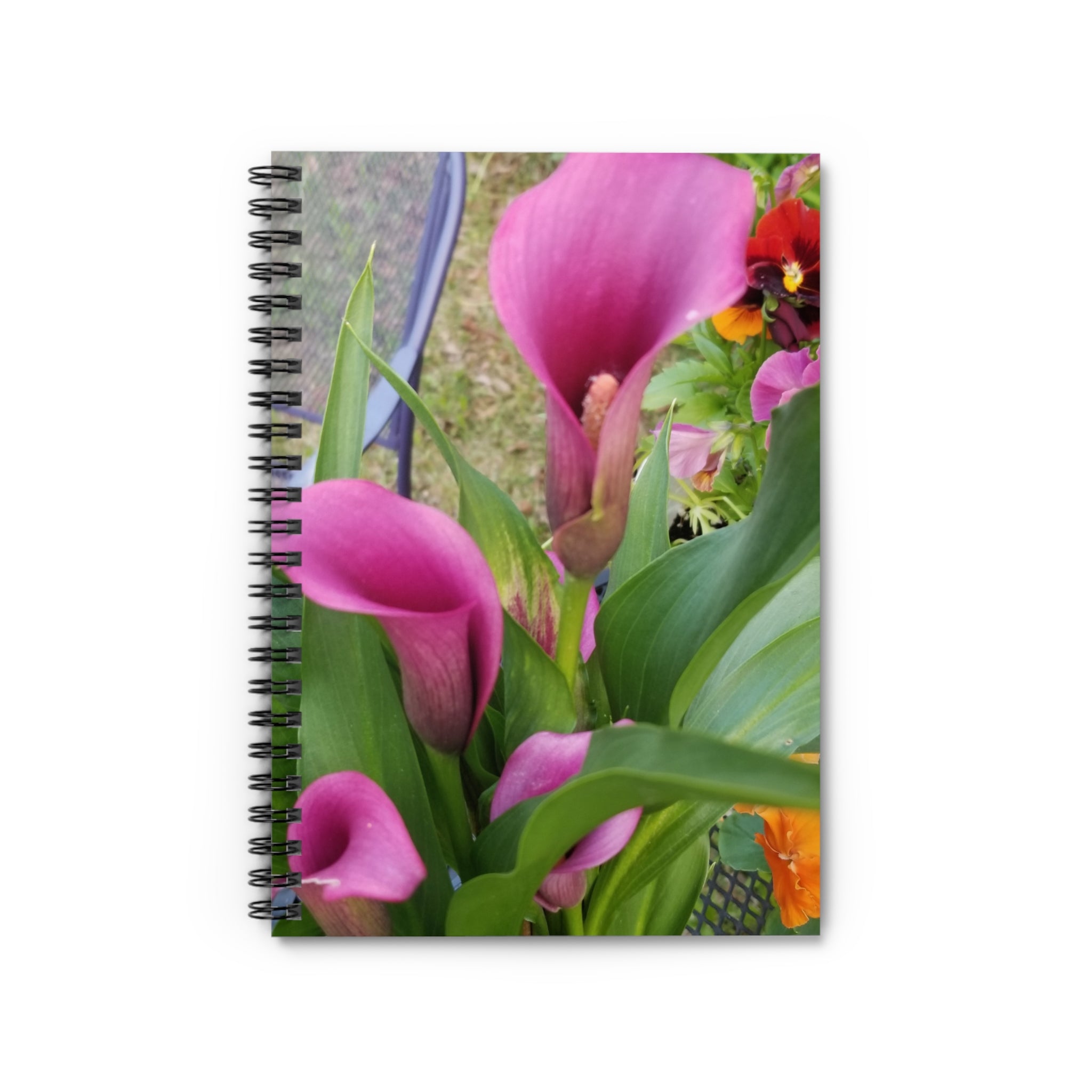Pink Calla Lily Floral Spiral Notebook | Ruled Journal
