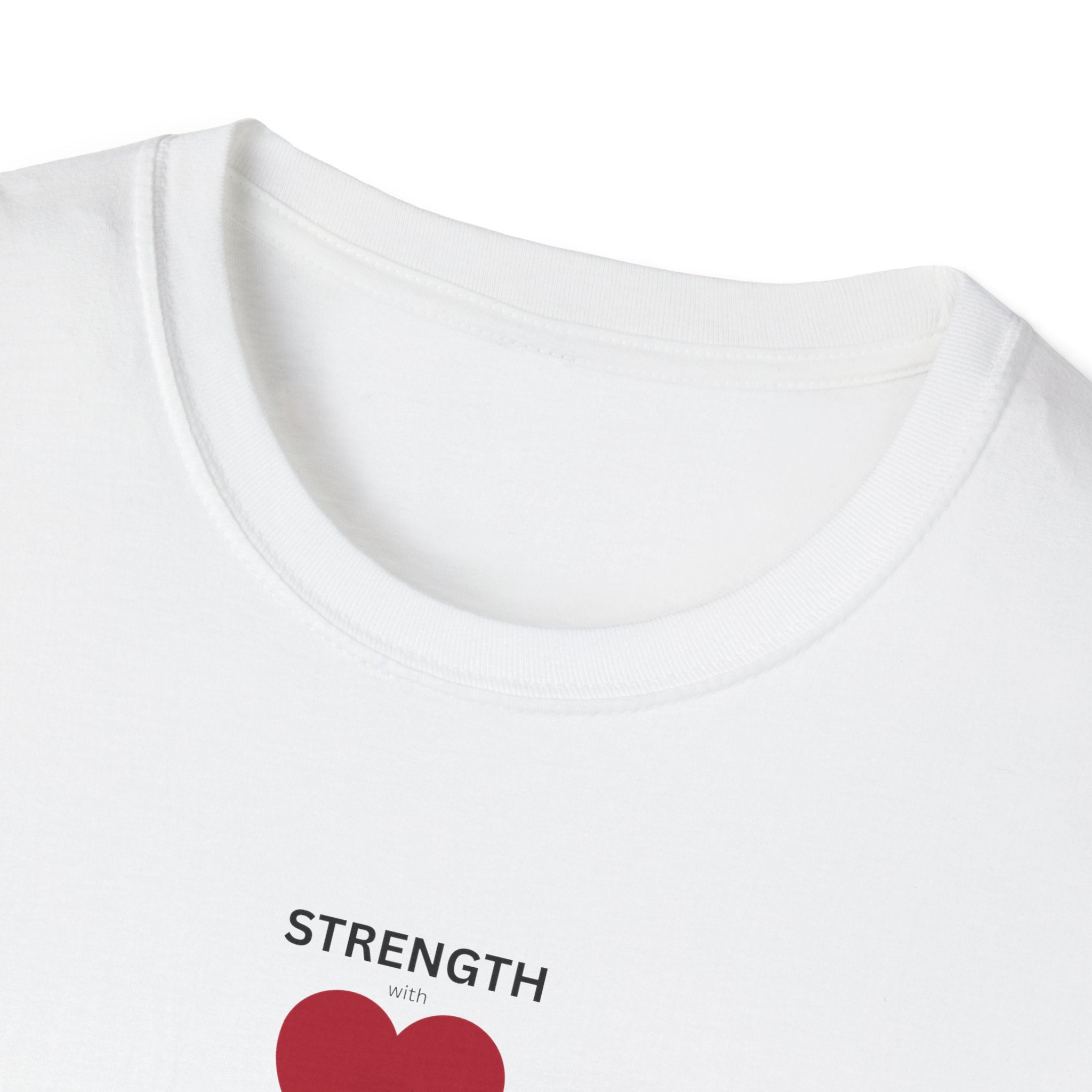 Strength Heart T-Shirt | Small Red Heart Chest Design