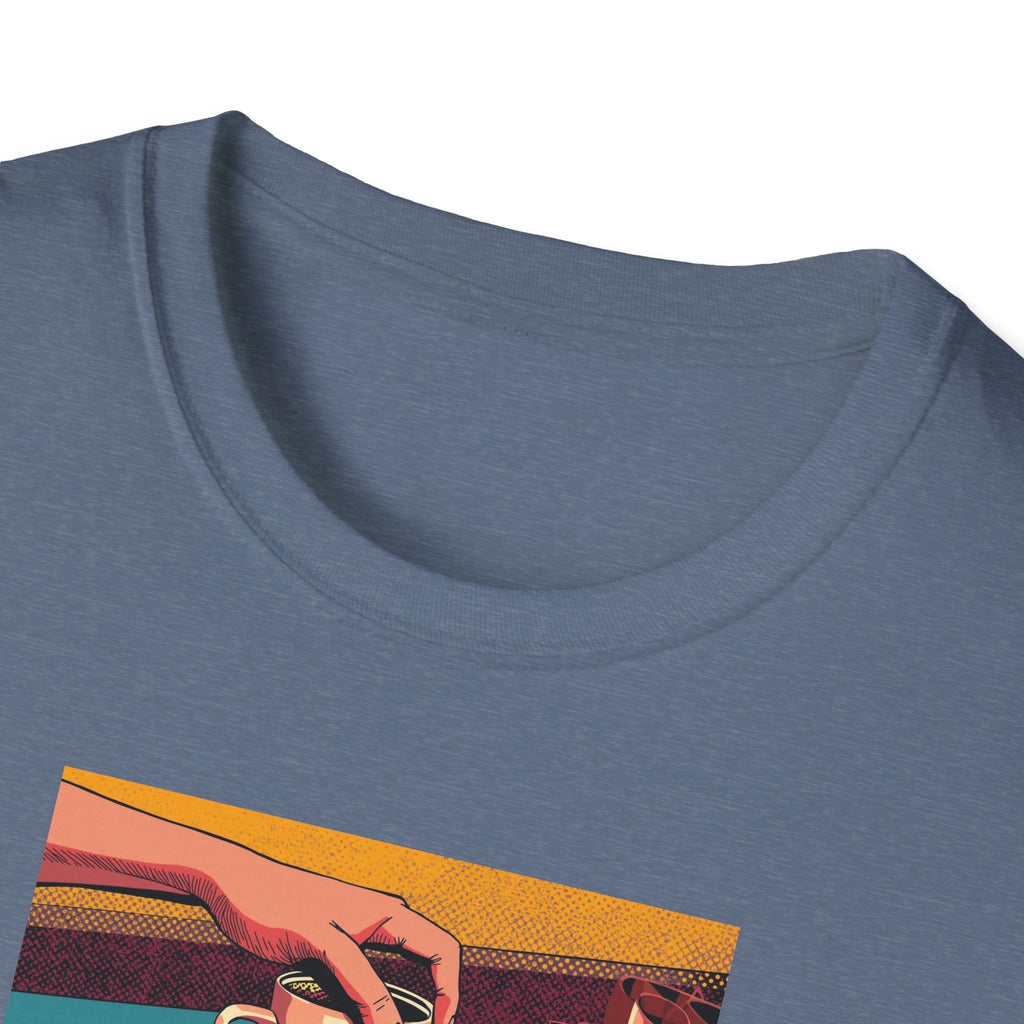 Friends don't let friends... T-Shirt | Retro Coffee Art, Warm Morning Illustration
