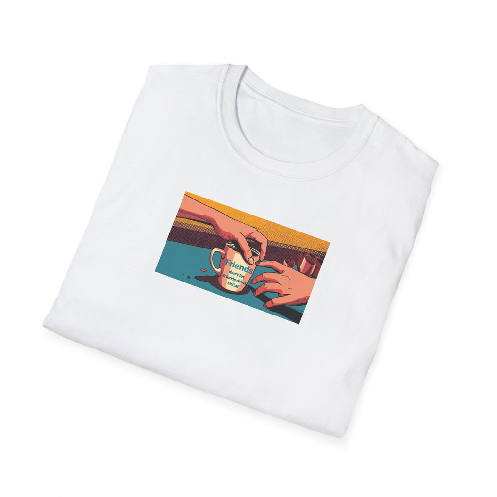 Friends don't let friends... T-Shirt | Retro Coffee Art, Warm Morning Illustration