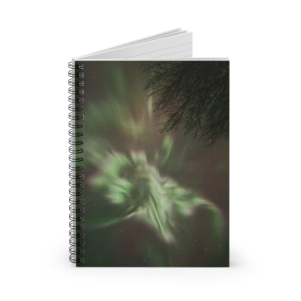 Aurora Night Spiral Notebook — Ethereal Northern Lights Ruled Journal
