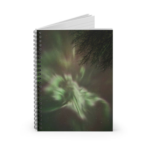 Aurora Night Spiral Notebook — Ethereal Northern Lights Ruled Journal