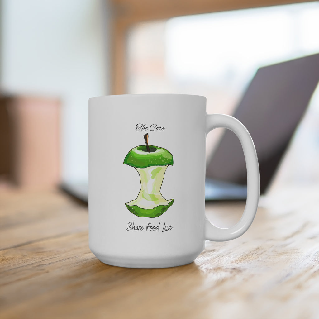 'The Core' Green Apple Core Design | 15oz mug | Share Food Love Coffee Cup