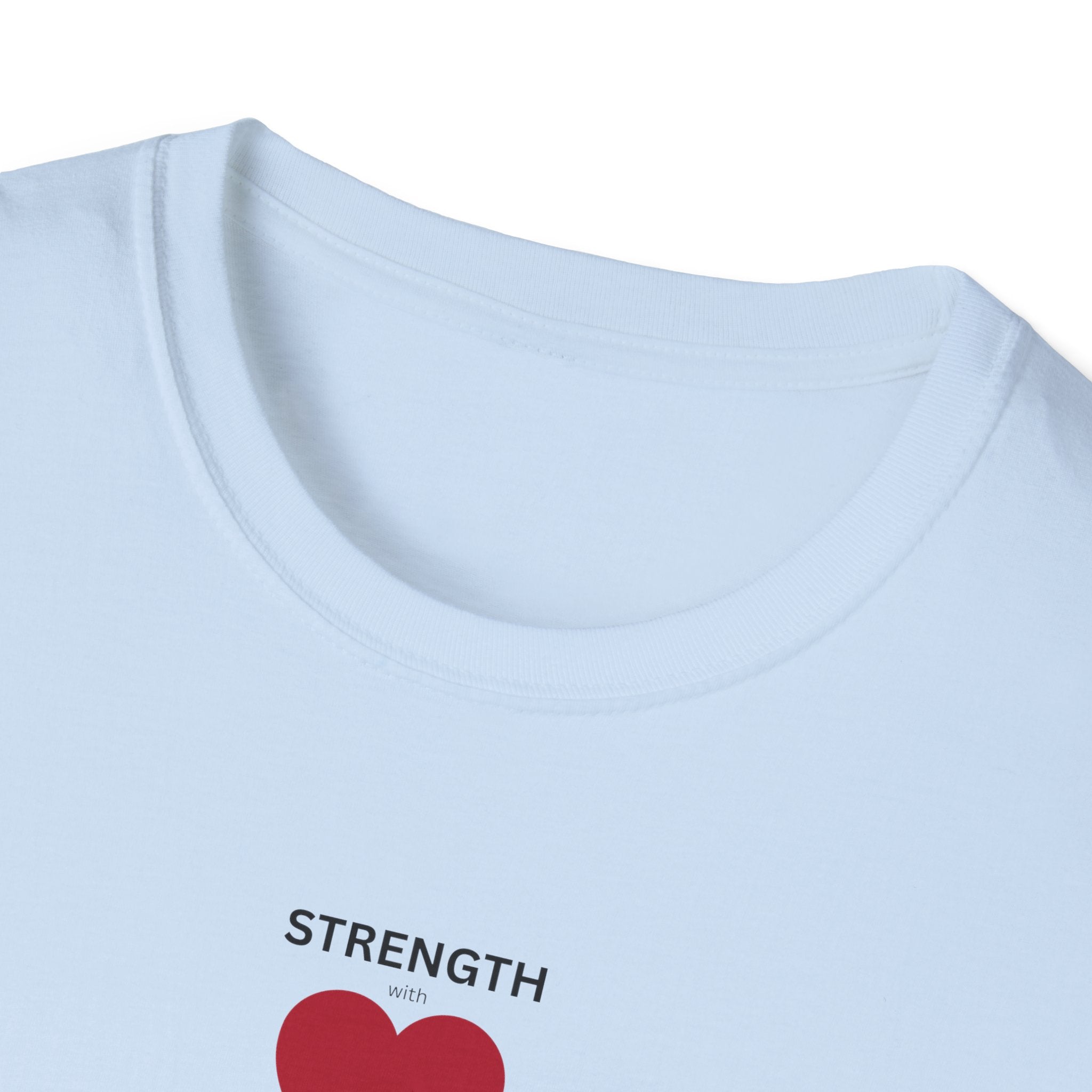 Strength Heart T-Shirt | Small Red Heart Chest Design