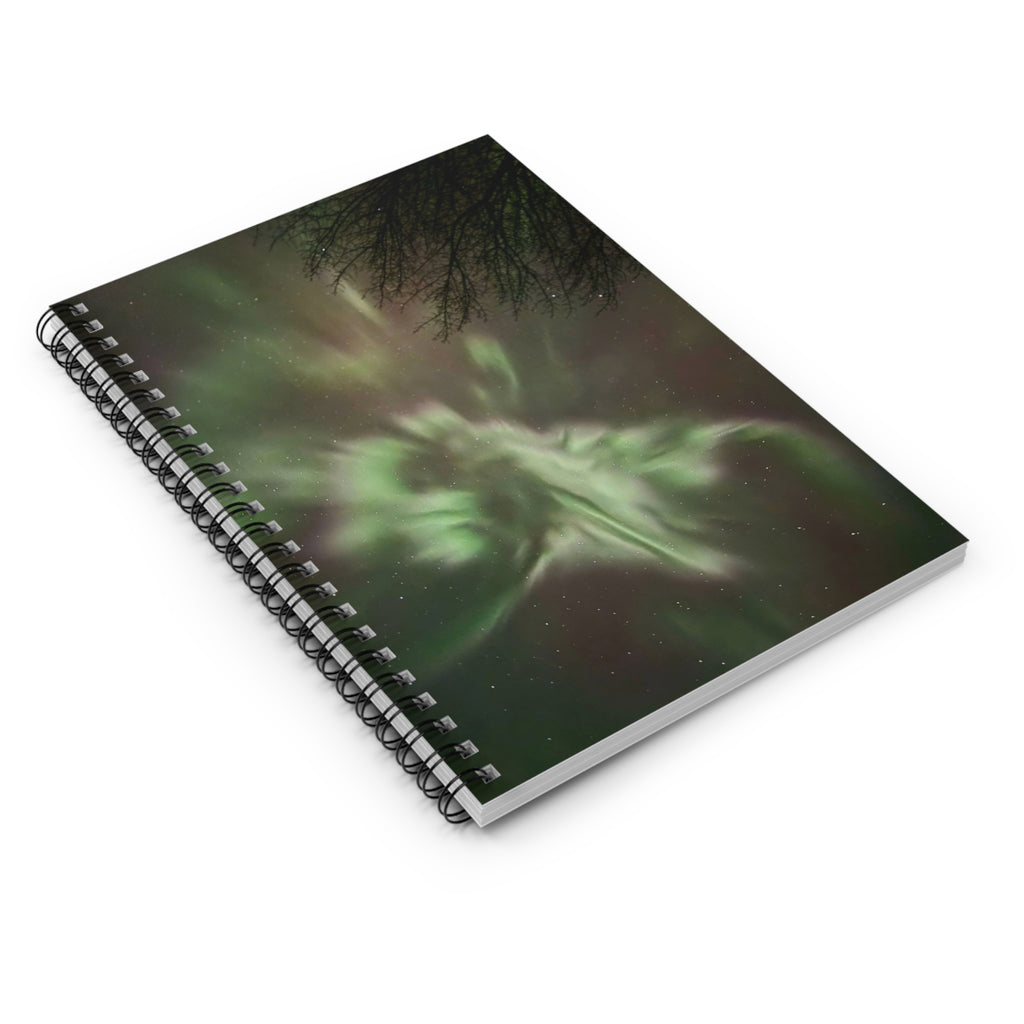 Aurora Night Spiral Notebook — Ethereal Northern Lights Ruled Journal