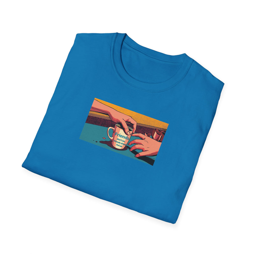Friends don't let friends... T-Shirt | Retro Coffee Art, Warm Morning Illustration