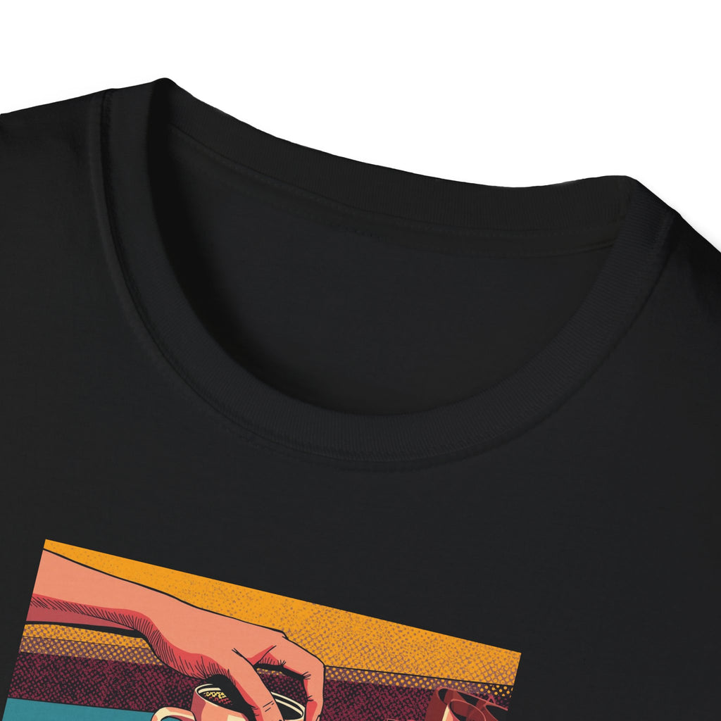 Friends don't let friends... T-Shirt | Retro Coffee Art, Warm Morning Illustration