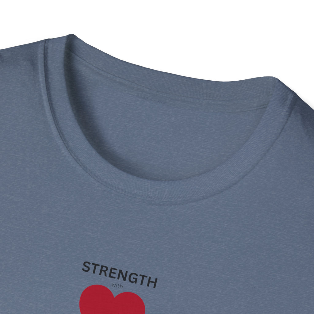 Strength Heart T-Shirt | Small Red Heart Chest Design