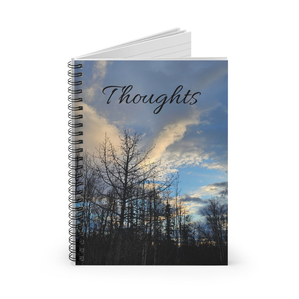 Sunset Clouds Over Bare Trees Thoughts Spiral Notebook, Ruled Journal