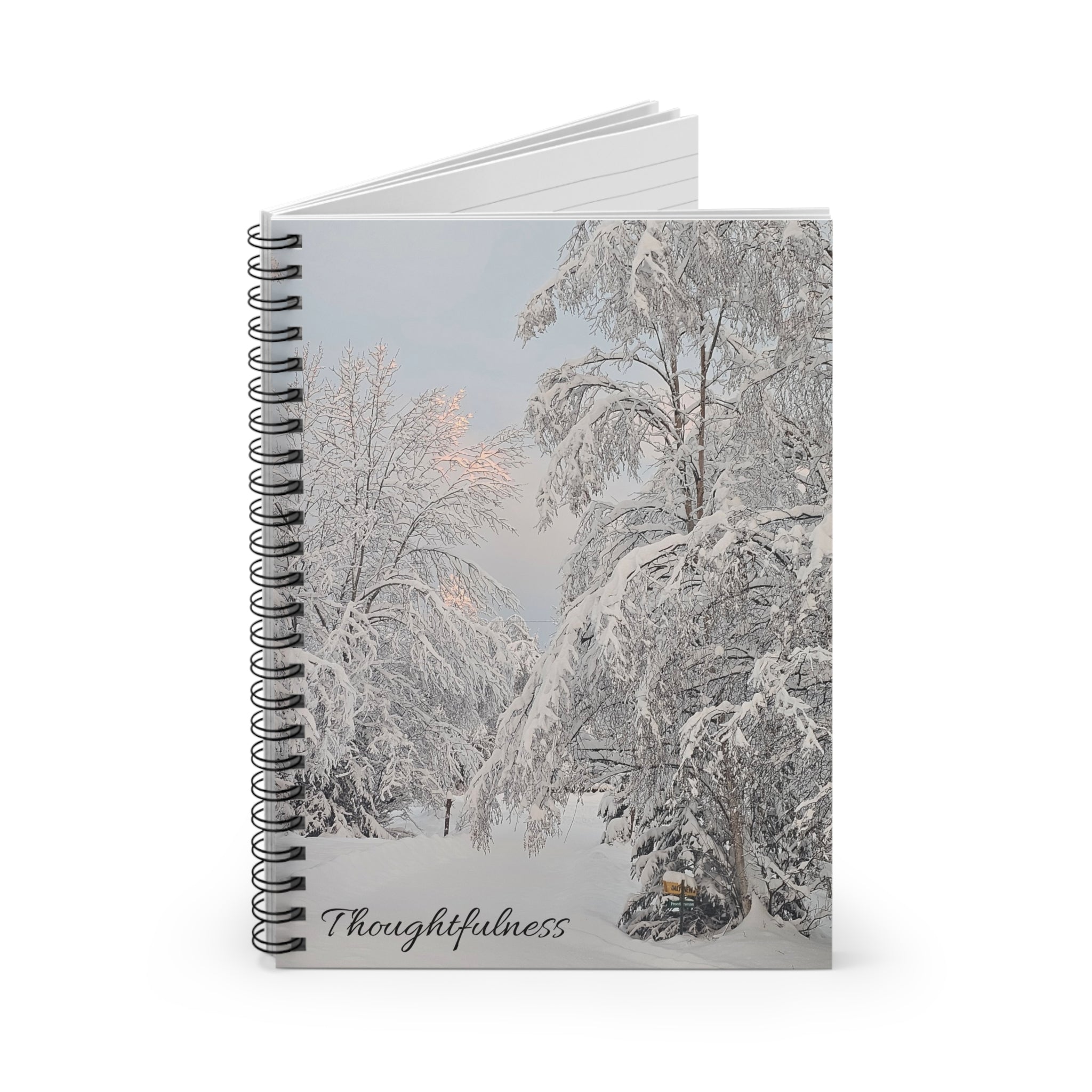 Winter Snowy Forest Thoughtfulness Spiral Notebook