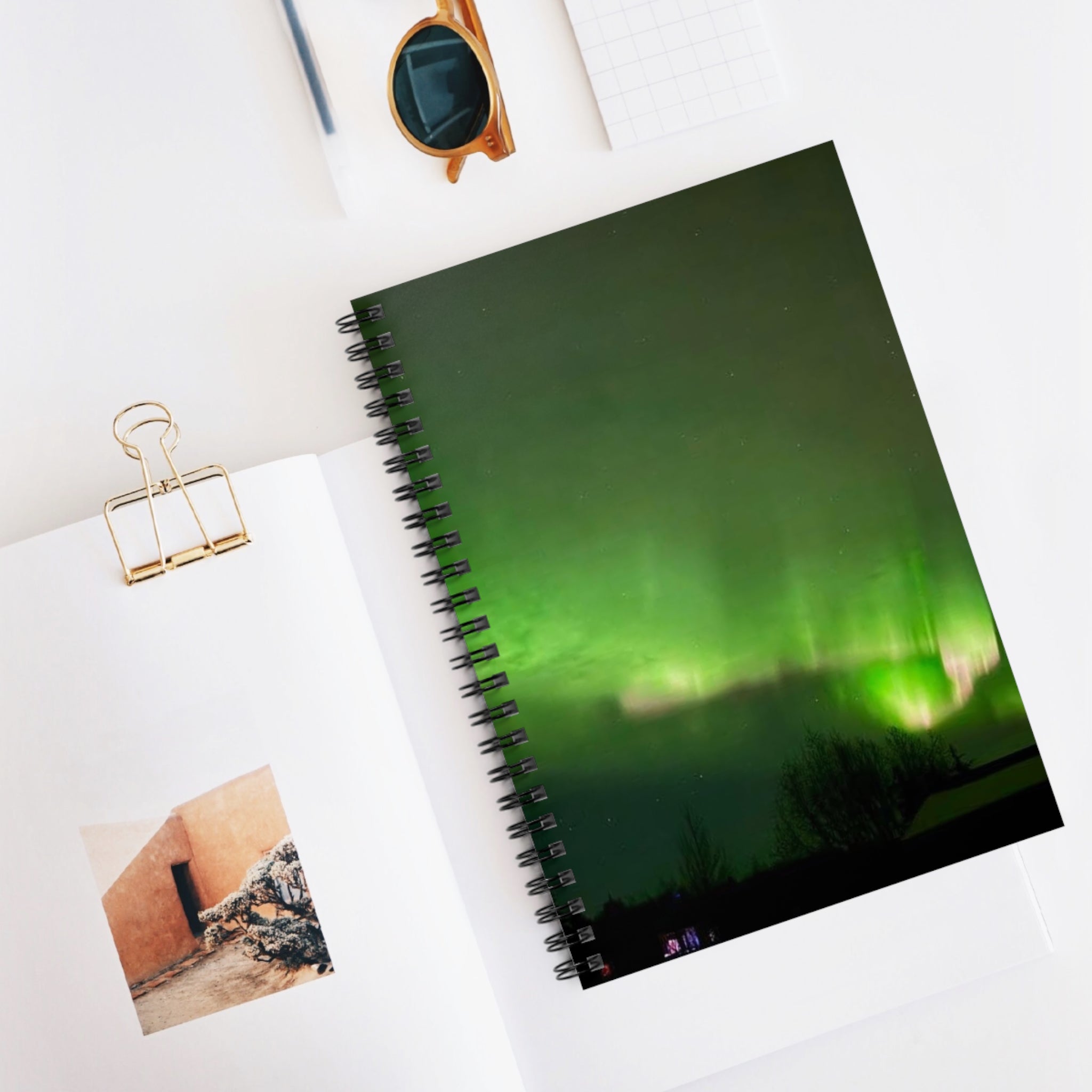 Aurora Night Spiral Notebook — Northern Lights Ruled Journal