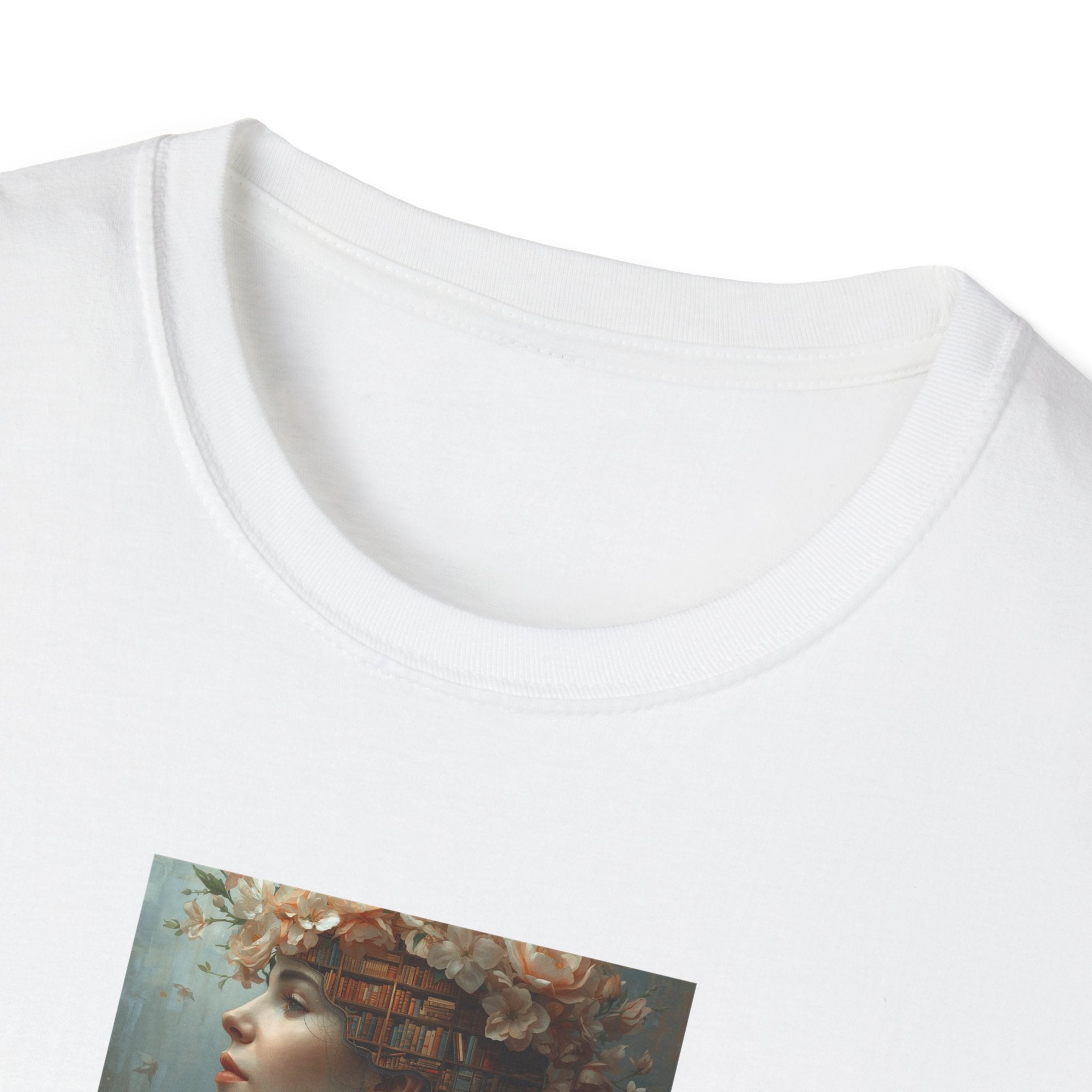 Floral into the library T-Shirt | Woman Face Art, Botanical Hair